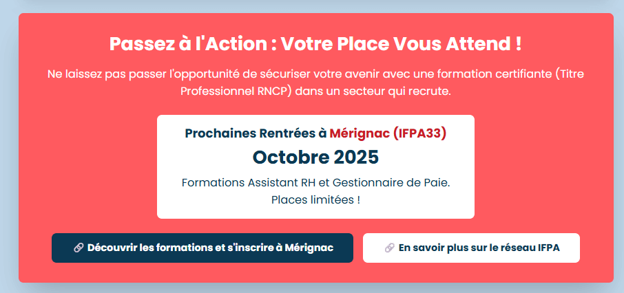 Plan d'action pour se reconvertir vers les métiers Assistant RH ou Gestionnaire de Paie en 2025.